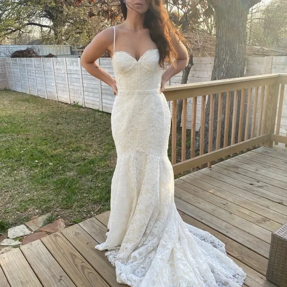 Wedding Dress Custom Made Hand Made Size 6 8 Low Back | Color: White | Size: 8 | Adrikhalil's Closet